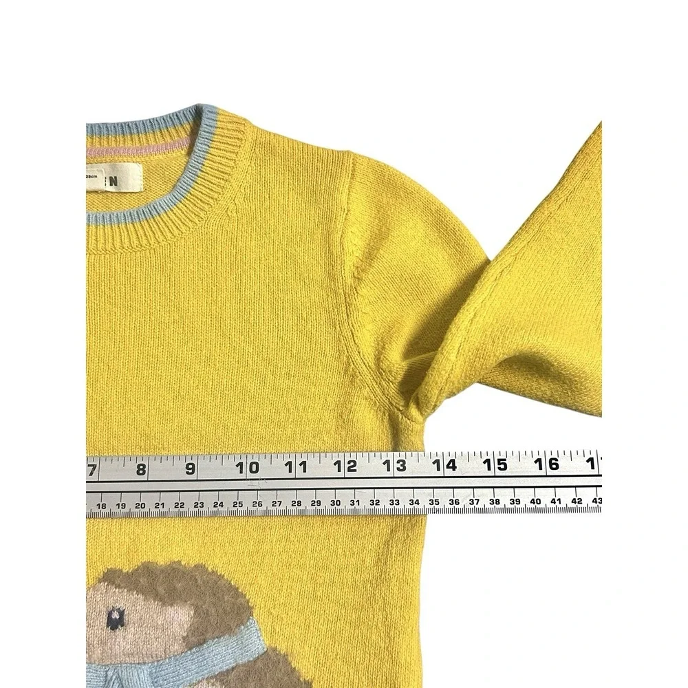 Mini Boden Sweater Girls Yellow Mustard Hedgehog Knit‎ Size 128/8 Cute